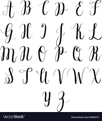 The alphabet in calligraphy
