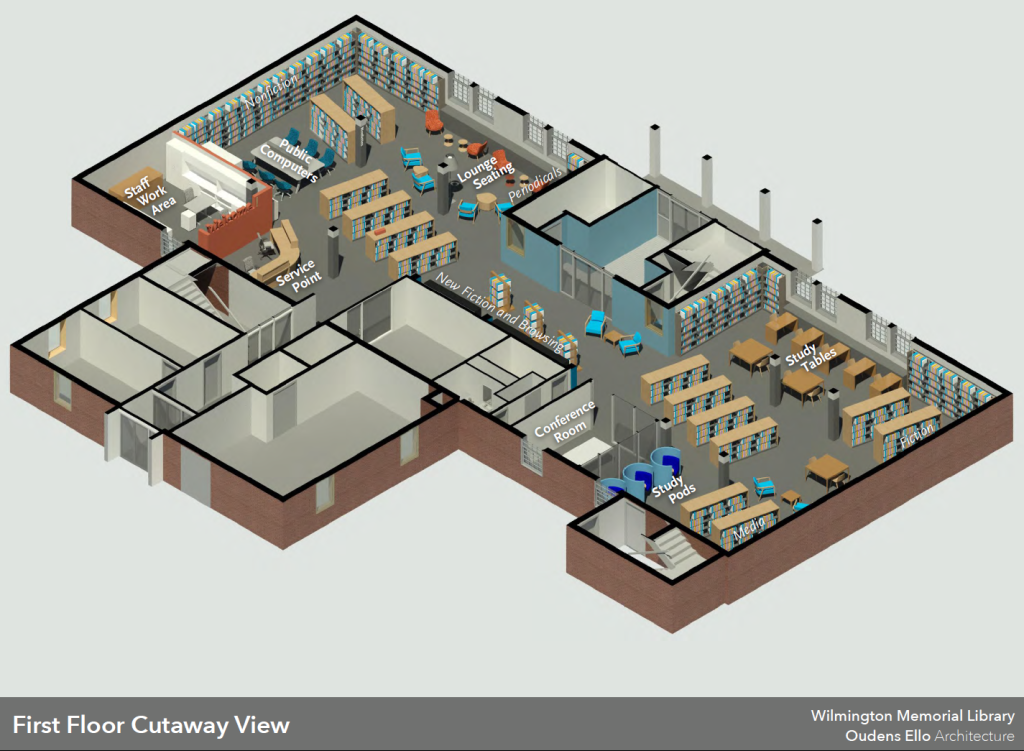 3D view of the first floor redesign plan