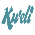 The word Kwelki in a blue script